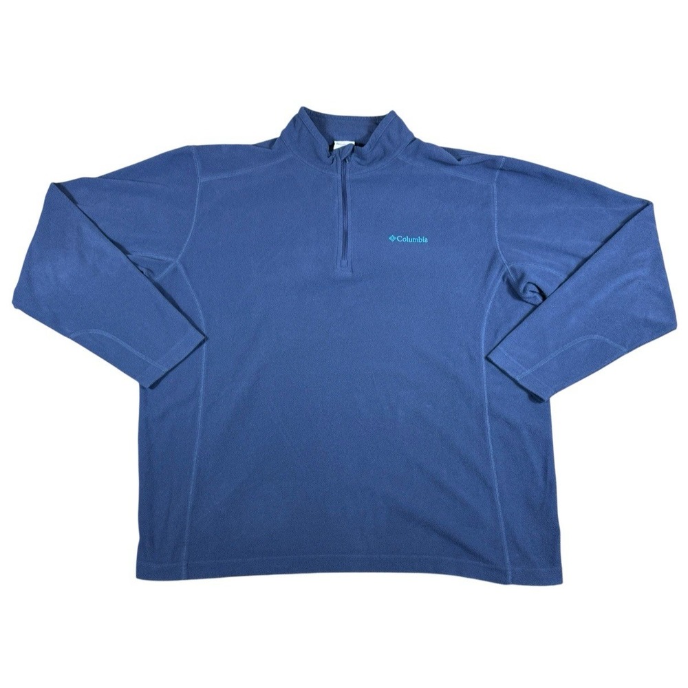 Columbia Mens 1/4 Zip Fleece Pullover Klamath Range II Size XXL Navy Blue